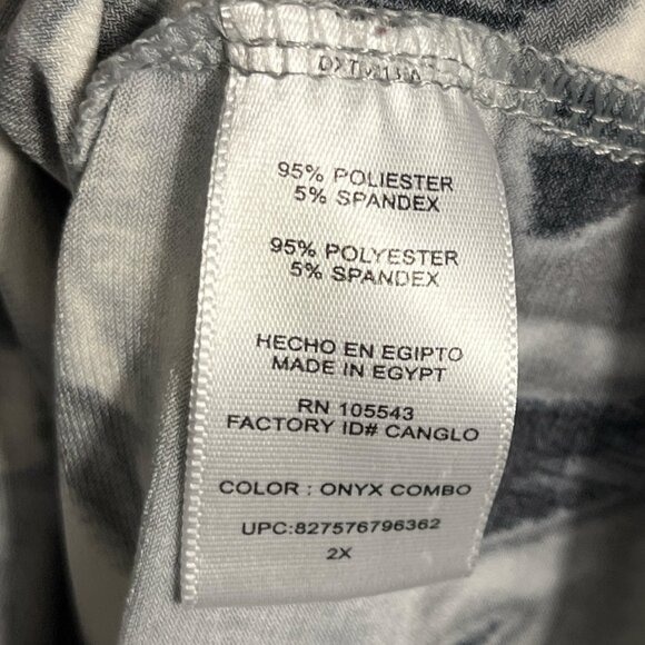 Daisy Fuentes Womens Blouse Sz 2X Black White Artsy Mature Dressy Night Out Date - Picture 8 of 10